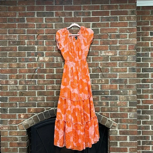 Kate And Lily Dresses | Kate And Lily Smocked Maxi Dress | Color: Orange/Pink | Size: 8p | Tyler_Dudley's Closet Kate And Lily Dresses | Kate And Lily Smocked Maxi Dress | Color: Orange/Pink | Size: 8p | Tyler_Dudley's Closet